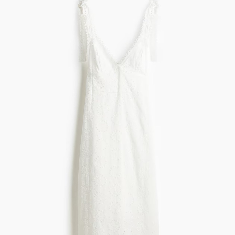 H&M White Eyelet Midi Dress